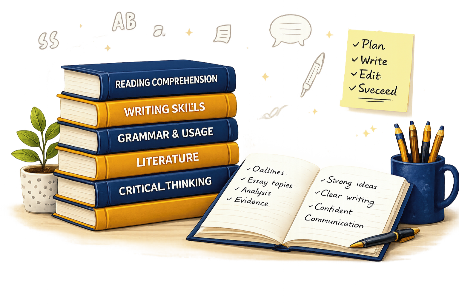 Student receiving personalized English tutoring