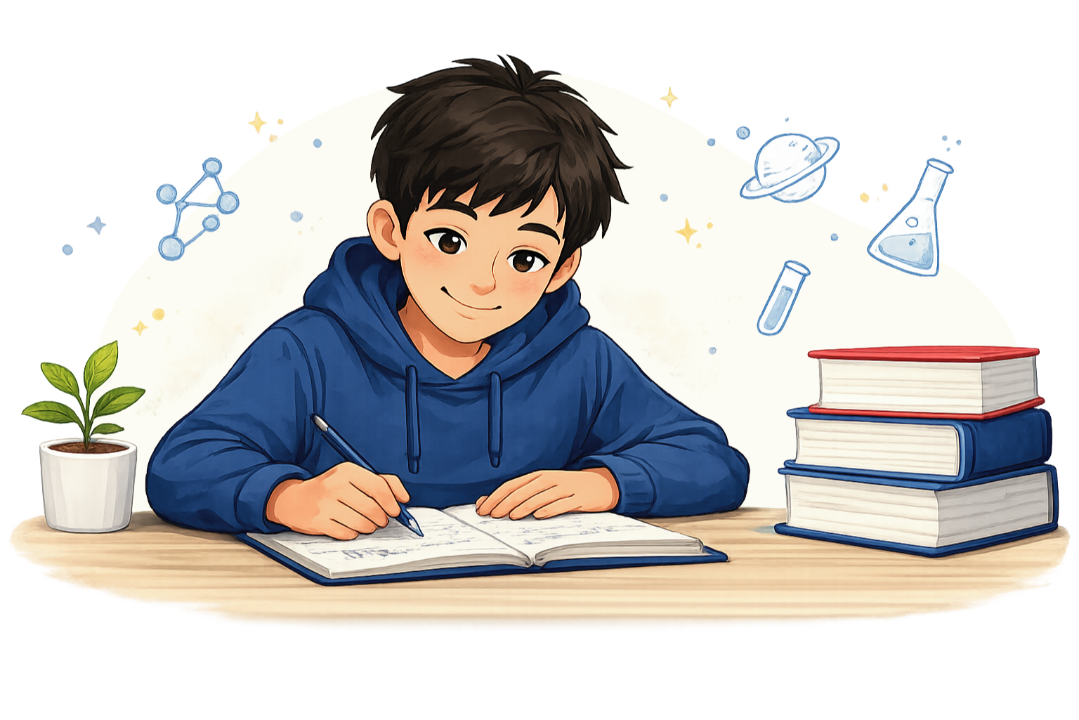Student receiving personalized science tutoring